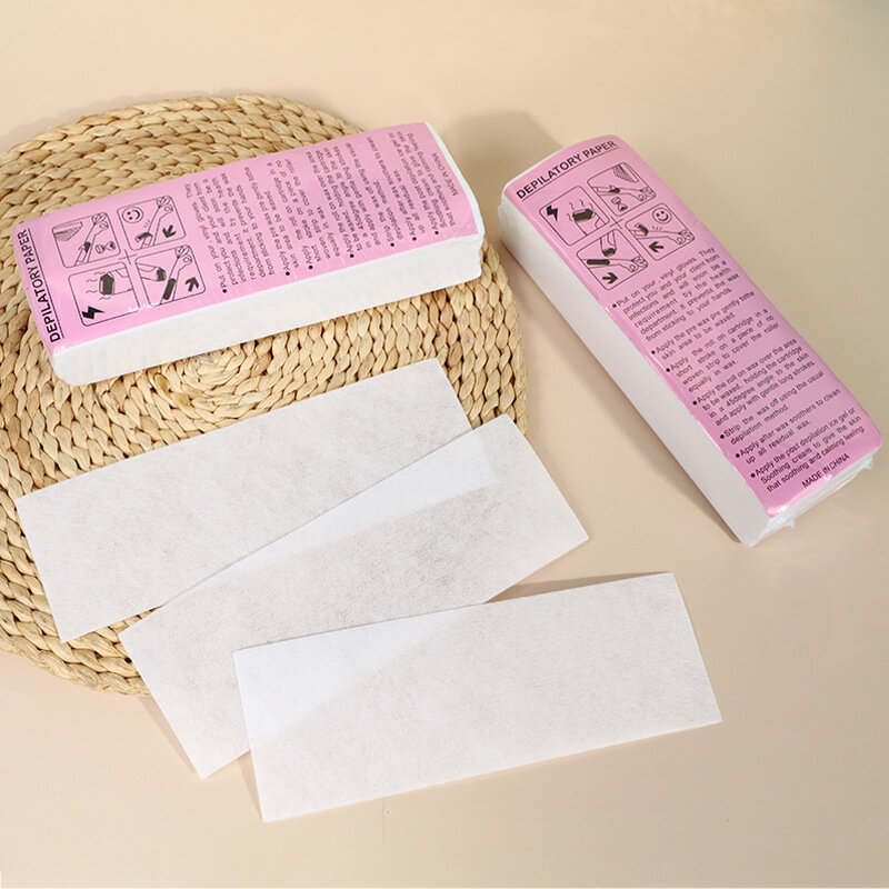 100Pcs Nonwoven ร่างกายผ้าออกกระดาษขี้ผึ้ง Rolls คุณภาพสูงกำจัดขนเครื่องกำจัดขน Wax Strip ม้วนกระดาษ