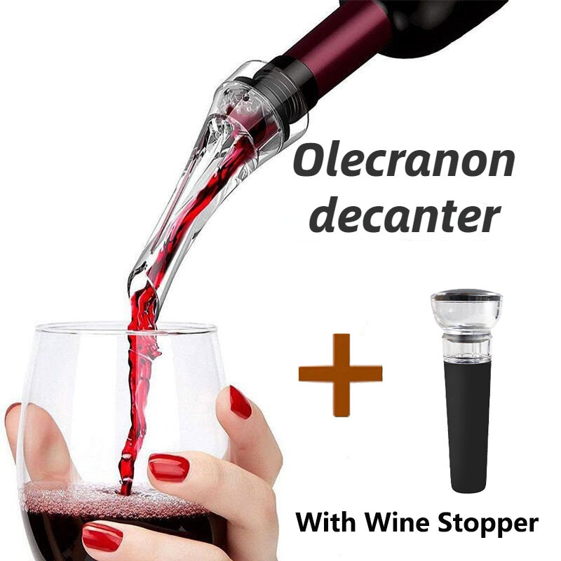 Décanteur à bec verseur pour vin rouge, aérateur de vin dynamique Portable en acrylique, accessoires de vin, 2 pièces