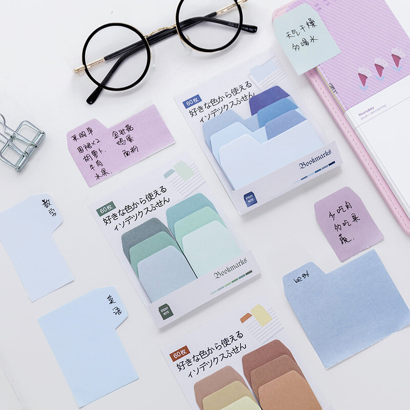 Coreano criativo mensagem memorando pads índice gradiente cor etiqueta do escritório papel kawaii pegajoso notas material escolar bloco de notas papelaria