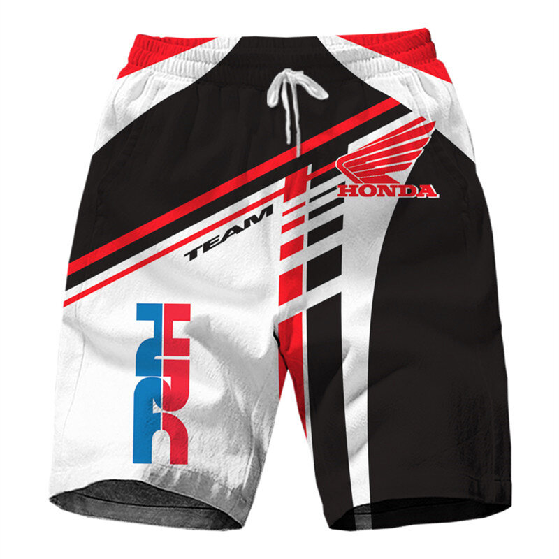 男性の2022ホンダ翼オートバイロゴデジタル印刷ショーツカジュアルファッション原宿ブランドビーチパンツヒップホップの服