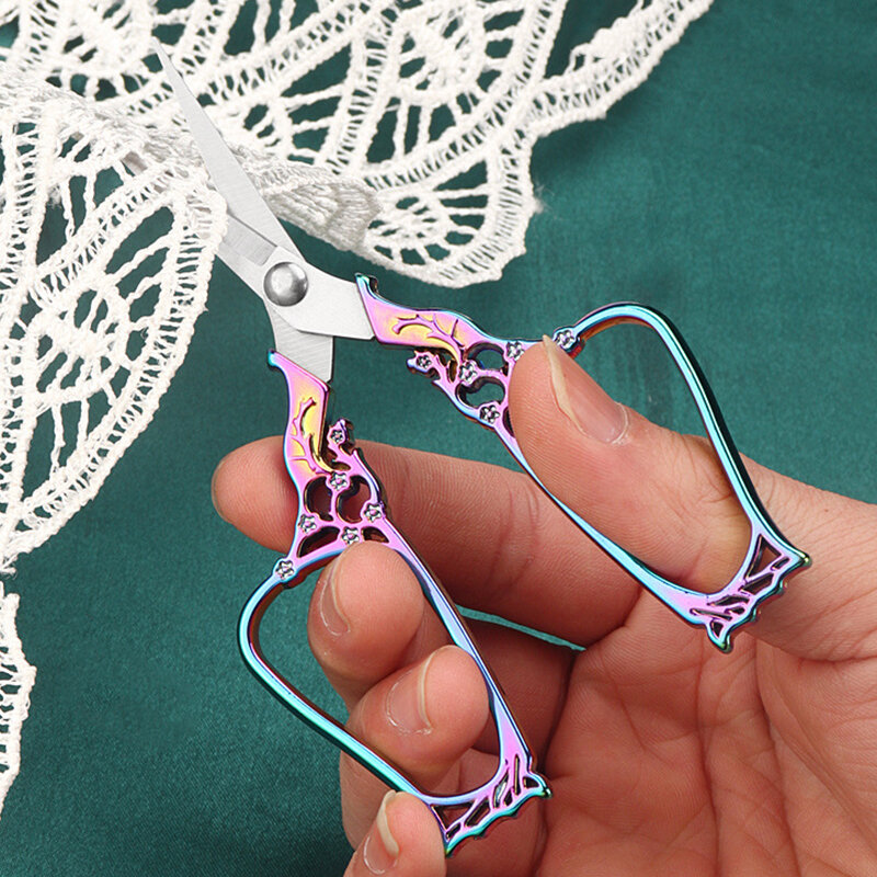 Vintage Retro Scissors Embroidery Stainless Steel Tip Sewing Shears Handicraft DIY Tools For Antique Handicraft Sewing Tools