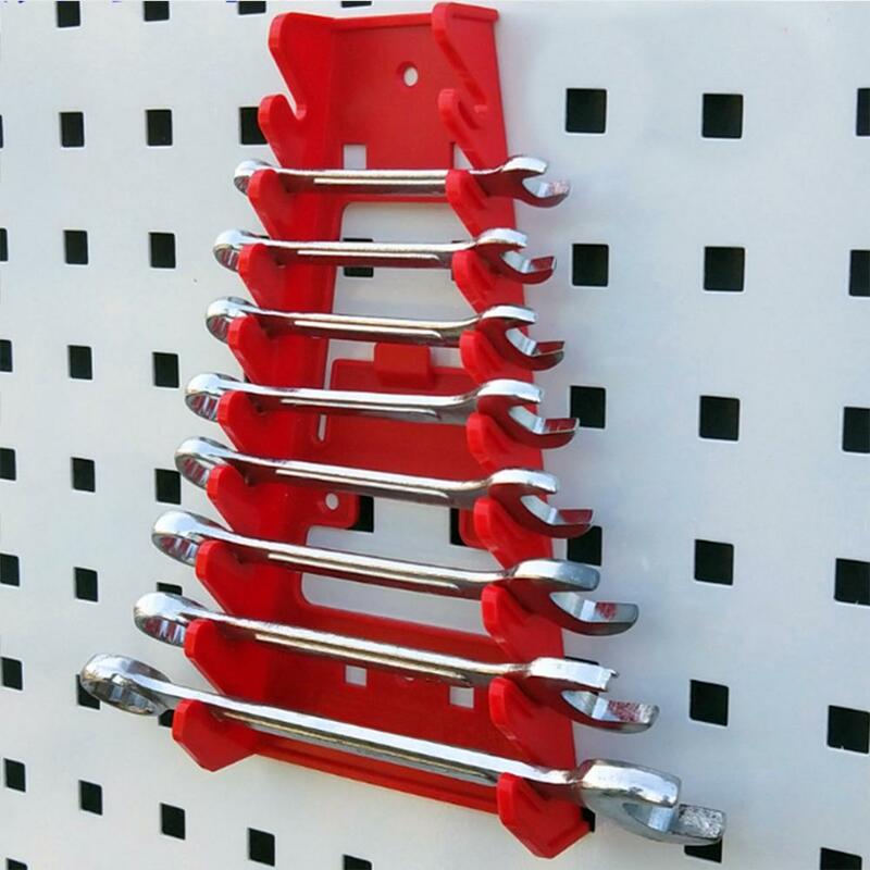 Chave organizador de plástico chave organizador bandeja soquetes preto vermelho ferramentas armazenamento rack classificador padrão chave inglesa suportes