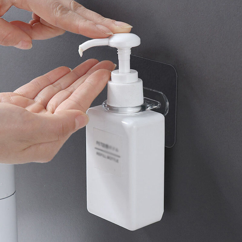 4/8pcs Punch-free  Multifunctional Round Transparent Hook Shower Gel Bottle Hanger  Traceless Ring Hook Kitchen Bathroom Storage