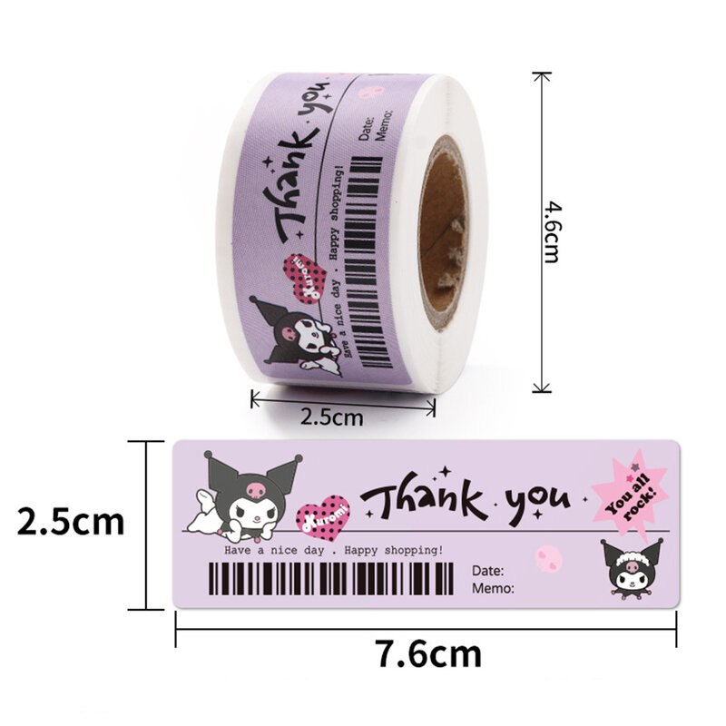 120pcs Sanrio Creative Hand Account decorazione adesivi rotoli Cartoon Cute Anime Cinnamoroll Hello Kitty Kuromi Pochacco Sticker