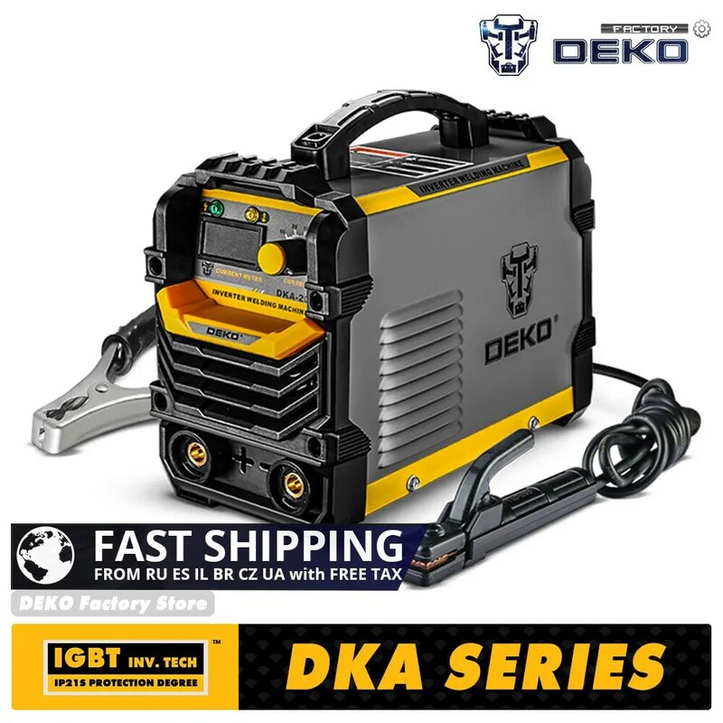 Deko dka série 120/160/200/250 amp dc inversor soldador a arco máquina de solda 220v igbt mma para casa iniciante efficien leve
