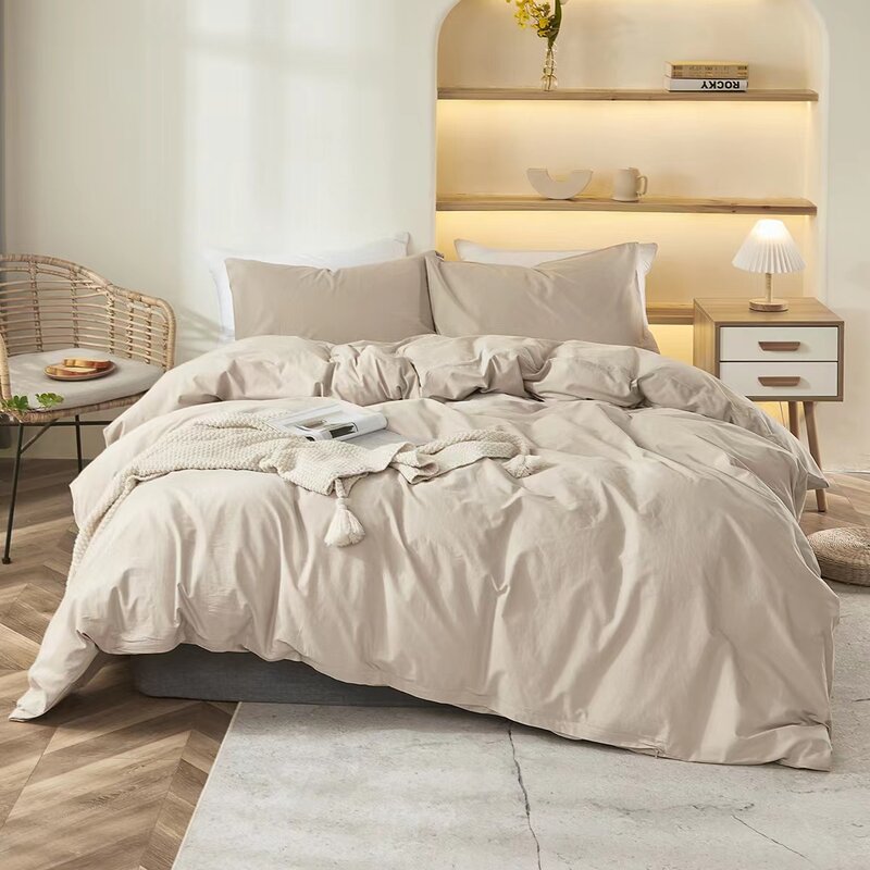 2023 erstaunliche Heiße Verkäufe Hohe Qualität Einfarbig Quilt Abdeckung Set Doppel Bett Hotel Hause Bettbezug