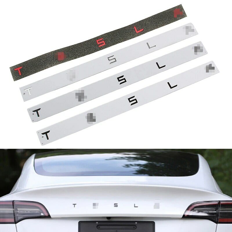 Dla modelu Tesla Model 3 Model Y Model S tylny bagażnik samochodu Logo wymiana listów naklejka wymień naklejki z emblematem alfabetu angielskiego