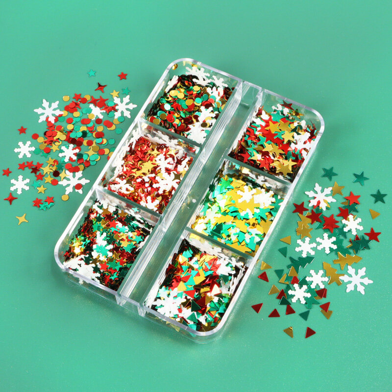Lentejuelas holográficas de copo de nieve para Material de relleno de molde de silicona, accesorios de fabricación de joyas artesanales de resina epoxi de Navidad de invierno
