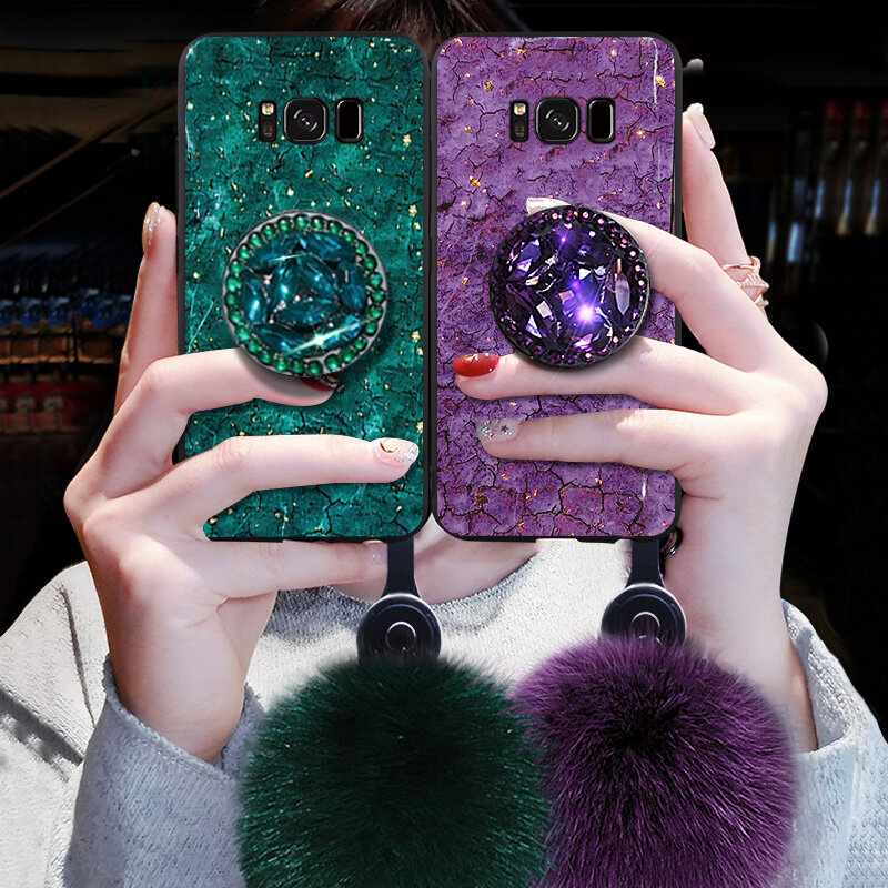 Luxury Glitter Case For Samsung Galaxy S21 S20 Plus Ultra S8 S9 S10 A21S A11 A30 A50 A51 A71 A72 A52 A32 5G Marble Holder Cover