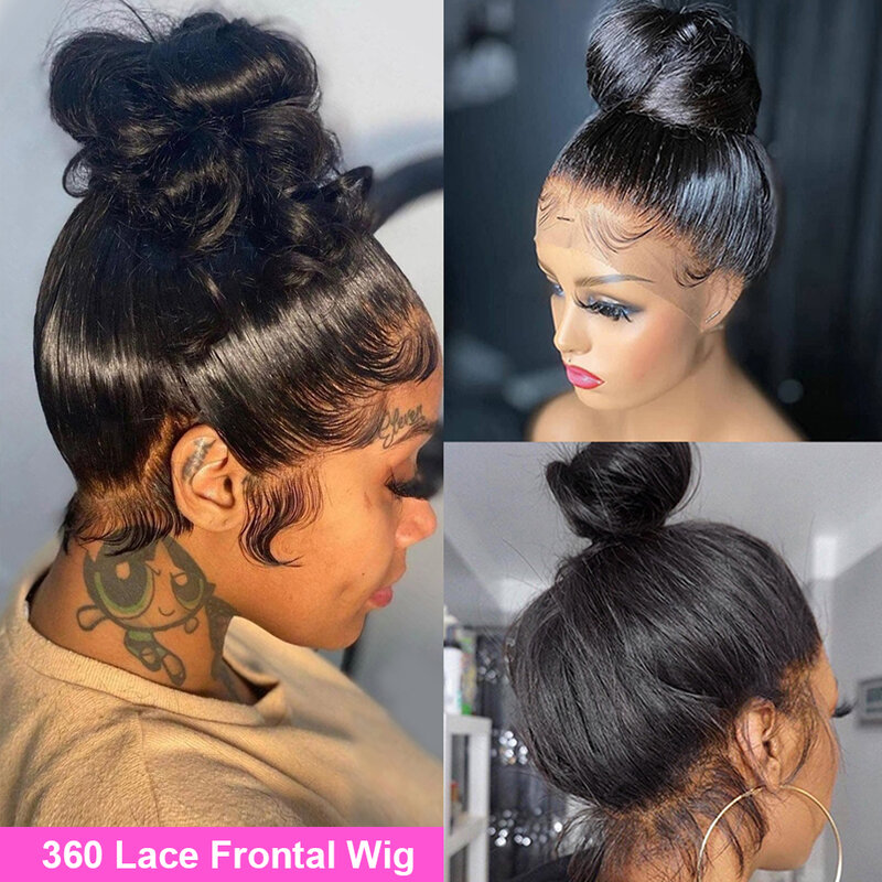 Perruque Lace Frontal Wig 360 brésilienne naturelle, cheveux humains, Body Wave, 13x4, HD, pre-plucked, pour femmes, en solde