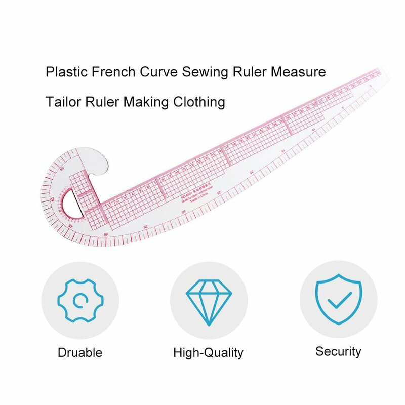 Multifunzione 6501 plastica curva francese cucito righello misura sarto righello fare abbigliamento 360 gradi piega righello strumenti
