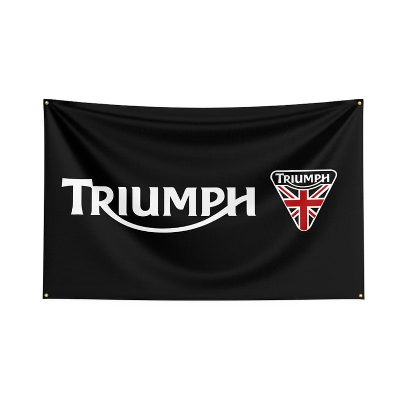 3X5ฟุต Triumph รถจักรยานยนต์ธงโพลีเอสเตอร์พิมพ์ Racing Banner สำหรับรถคลับ