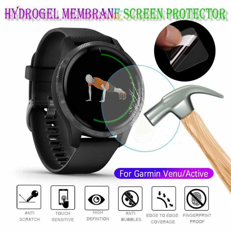 3Pcs TPU Films For Garmin Venu Active Smart Watch Soft Clear Protective Film Guard Protection Full Screen Protector Cover