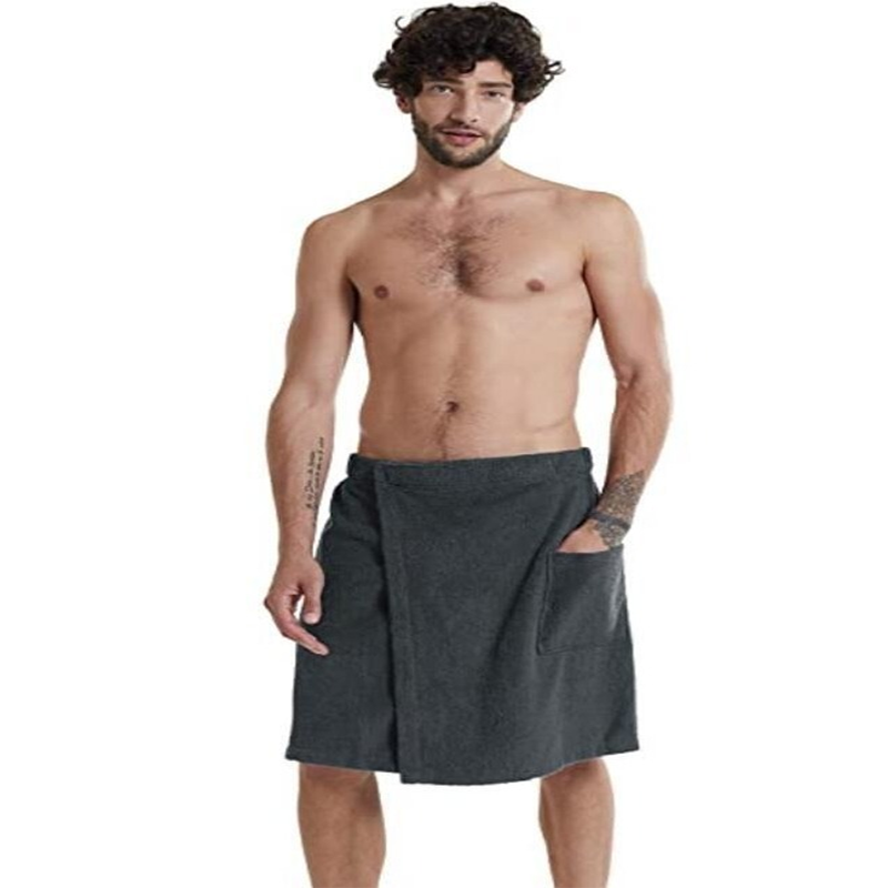 2022Men's Soft Bathrobes, Comfortable Home Wear, Solid Color Men's Bathrobes and Pajamas, Portable Bathrobes cotton bathrobe