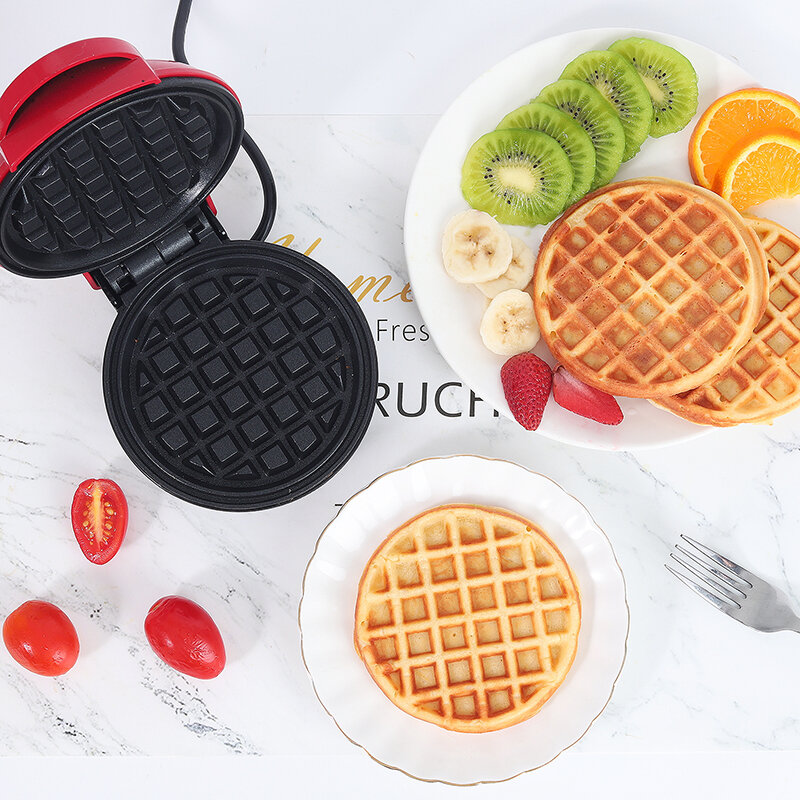 Mesin Pembuat Wafel Listrik Mini Dapur Memasak Sarapan Anak Mesin Pencuci Mulut Вафельница Вафельница Panci Anti Lengket