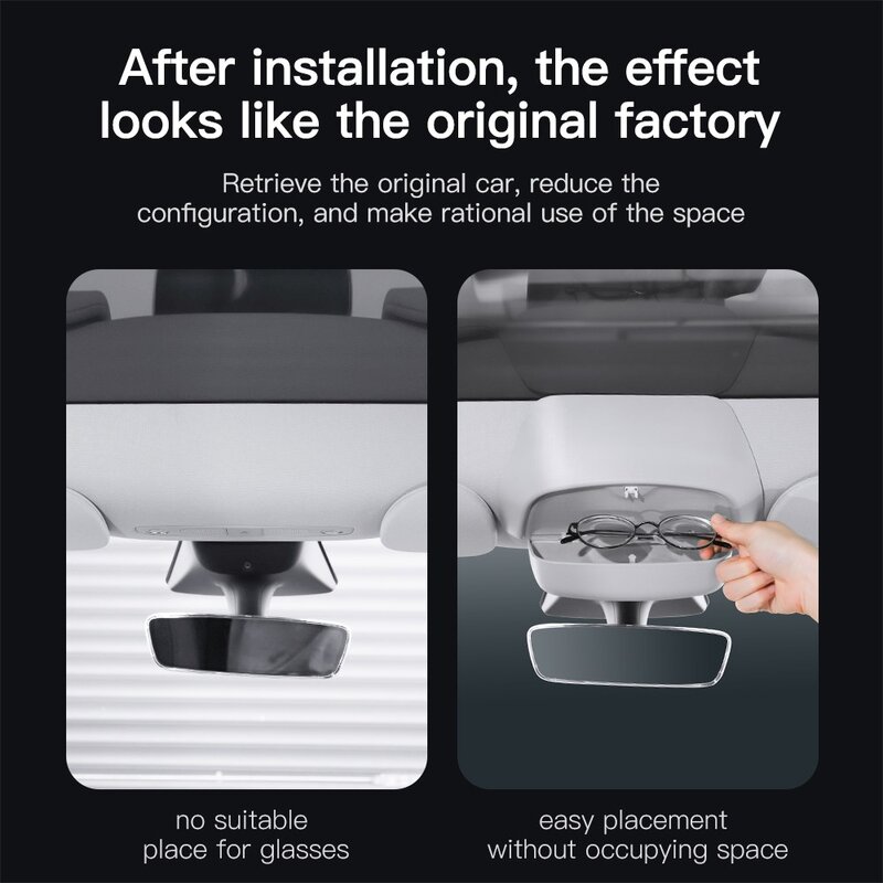 YZ-Estuche para gafas de coche Tesla Model Y Model 3, Clip de almacenamiento para el techo del coche, accesorios interiores