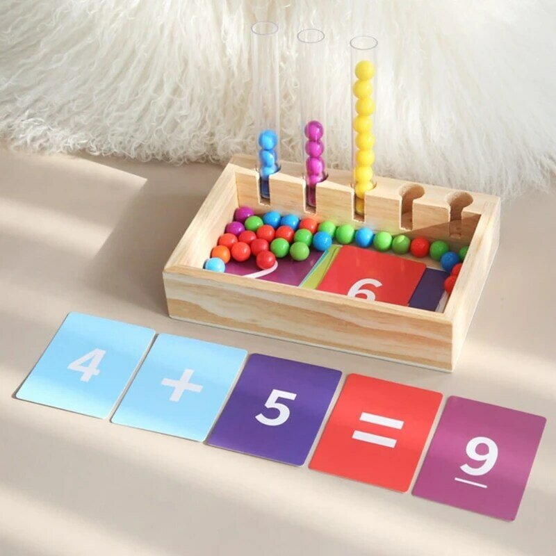 Juguete de matemáticas Montessori para niños y niñas, clasificación de colores, cuentas, regalos de cumpleaños, 1560