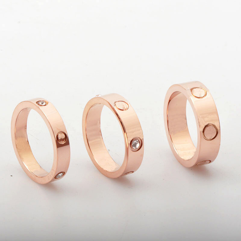 2022 novo anel de rosa moda feminina jóias 316l aço inoxidável titânio índice anel dedo anel à prova dwaterproof água presente feminino