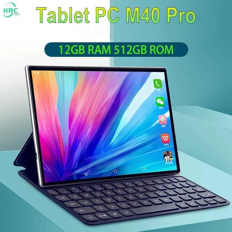 Планшет M40 Pro, 12 Гб ОЗУ 512 Гб ПЗУ, 10,1 дюйма, планшеты 1920x1200, десятиядерный, Android 10, планшет Android, телефон с двумя SIM-картами