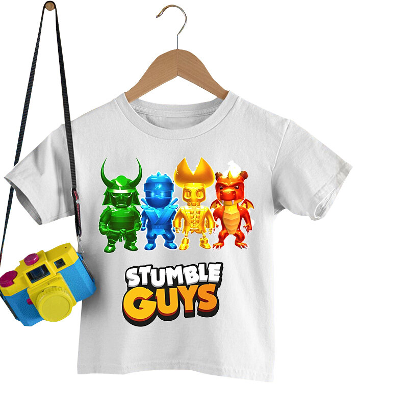 Stumble Guys T-Shirts Boys Girls Cartoon Animal Tops Casual Fashion Children's Clothing Harajuku Stumble Games Kids T-Shirts