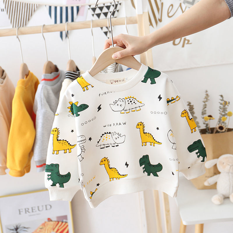 Baby Cotton Sweater Children Long Sleeve T-shirt Boy's Girl's Hoodies Cartoon Pattern Spring Autumn Clothes Dress Kids clothing