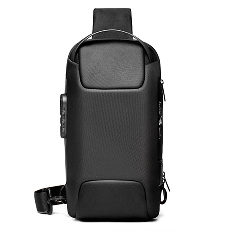 SUUTOOP Men's USB Multifunction Anti-theft Shoulder Bag Crossbody Sling Bag Travel Messenger Chest Pack For Male Female Women