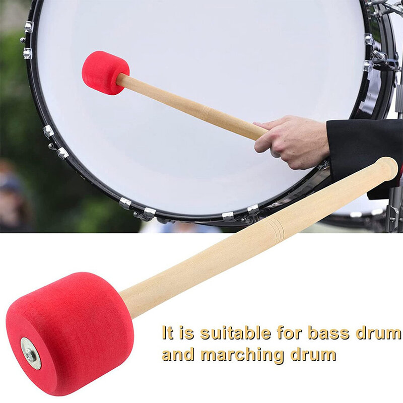 2 Pcs Bass Drum Mallet Foam Stick 33cm batterista Bands Musical Playing Mallet Percussion accessori musicali attrezzature