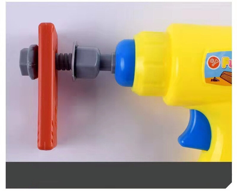 Kit Mainan Model Perbaikan Permainan Berpura-pura Anak Laki-laki DIY Set Perawatan Obeng Bor Listrik Alat Palu Plastik Aman untuk Bayi