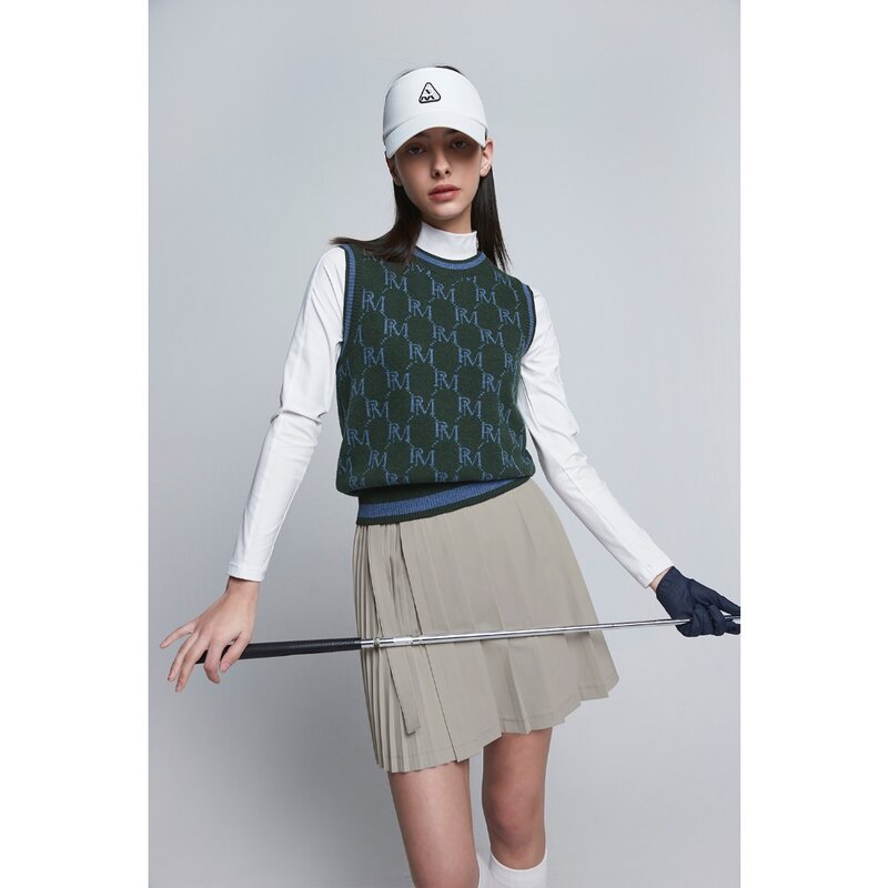 «Роскошный бренд: женский спортивный вязаный жилет для гольфа, повседневный и модный свитер без рукавов, универсальный тренд, теплая уличная одежда»