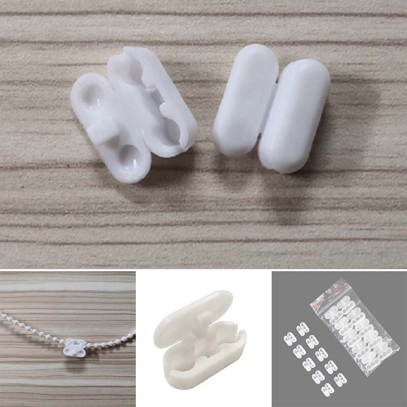 10/20Pcs Plastic Roller Blinds Pull Cord Connectors Curtain Chain Connector for Vertical Blinds Joiners Spare Tool Replacement
