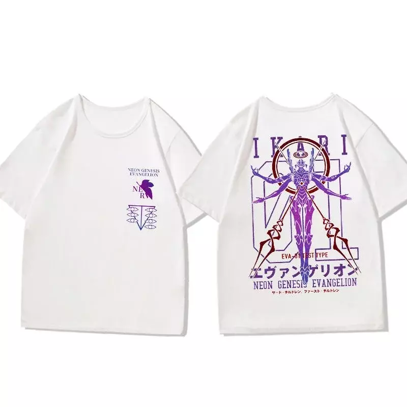 EVA joint animacja peryferyjny t-shirt z krótkim rękawem Neon Genesis Evangelion duży rozmiar prezenty dla par z luźna krótka rękawem
