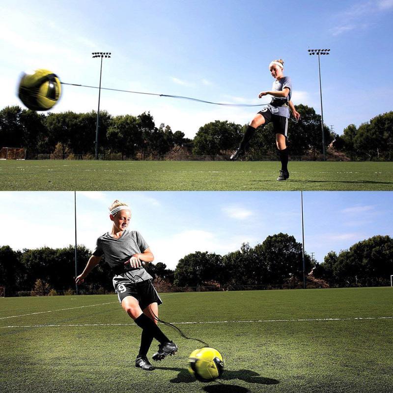Fußball training Sport hilfe einstellbare Fußball trainer Ball übungs gürtel Trainings geräte Kick für Kinder und Erwachsene