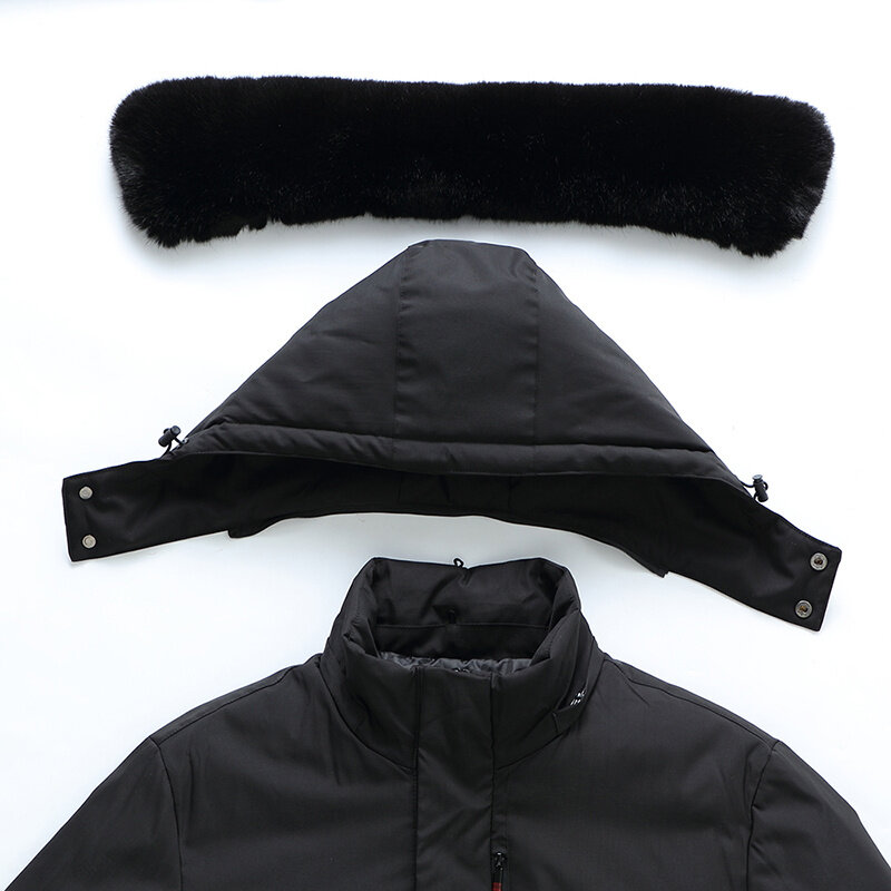 Фирменный пуховик для мужчин среднего возраста, зимняя высококачественная мужская куртка на 90% белом утином пуху с меховым воротником, теплая ветровка с капюшоном