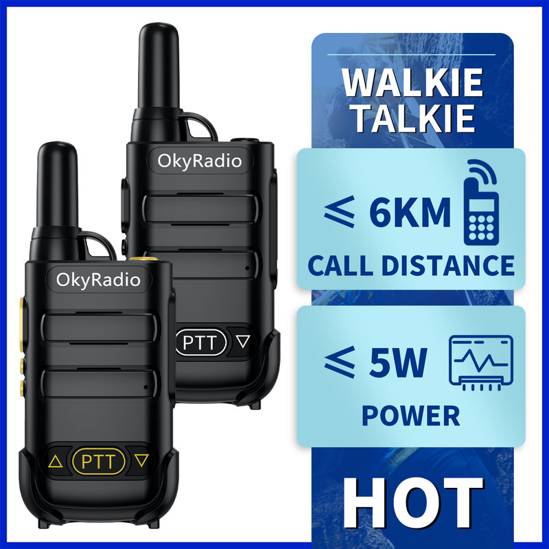 Vendita calda 4800mah okyRadio 5w portatile impermeabile walkie-talkie 6km distanza di conversazione adatto per cantiere all'aperto