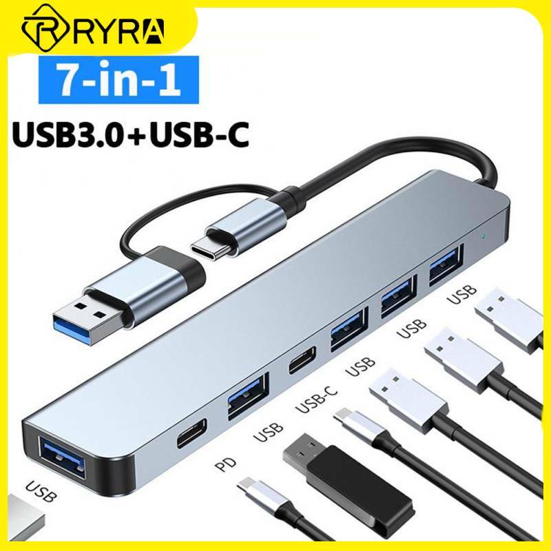 RYRA USB Hub 4/5/7 منافذ التوسع المتوسع حوض USB C الفاصل محول لنوع C الهواتف الذكية أجهزة الكمبيوتر اللوحية ماك بوك باد