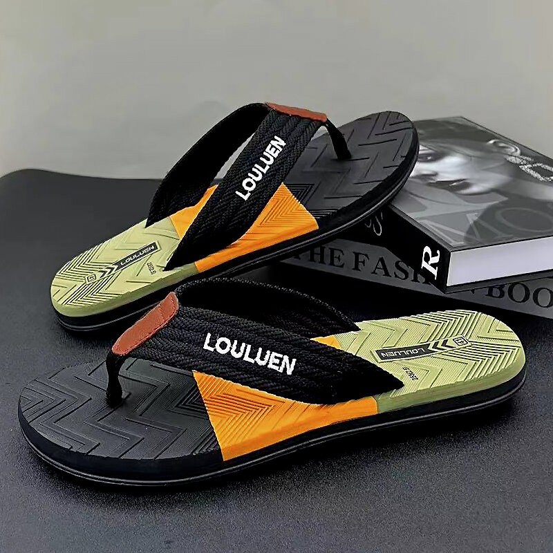 JIEMIAO High Quality Men's Slippers Summer Beach Flip Flops Men Fashion Breathable Casual Beach Slippers Outdoor Sandals