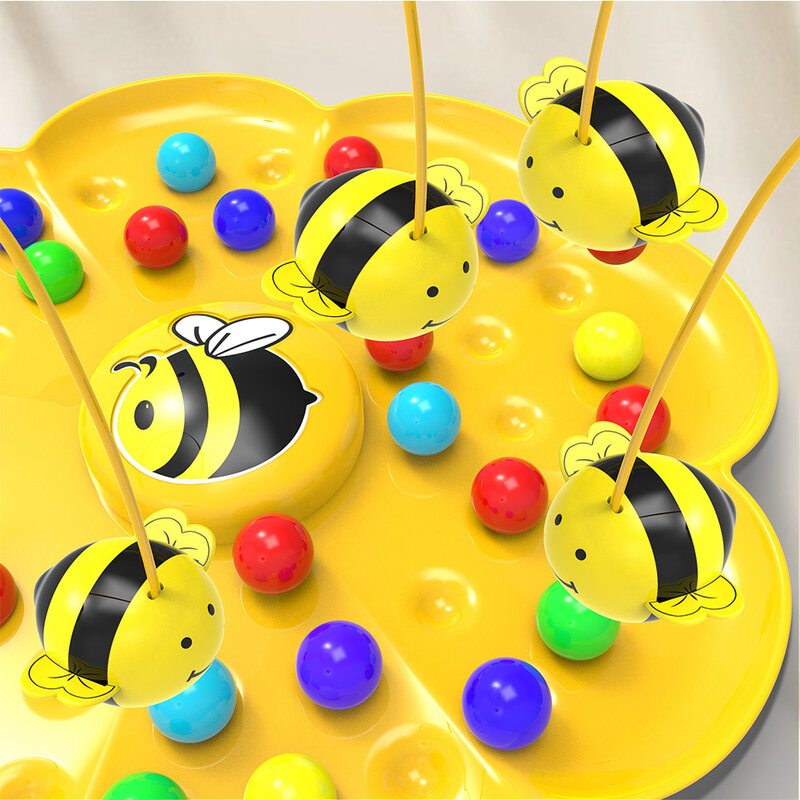 Juegos de fiesta con auriculares 3D, juguetes montessori para niños, pegatinas de colmena, personajes animados, abeja colorida, juego de mesa de pesca, regalo
