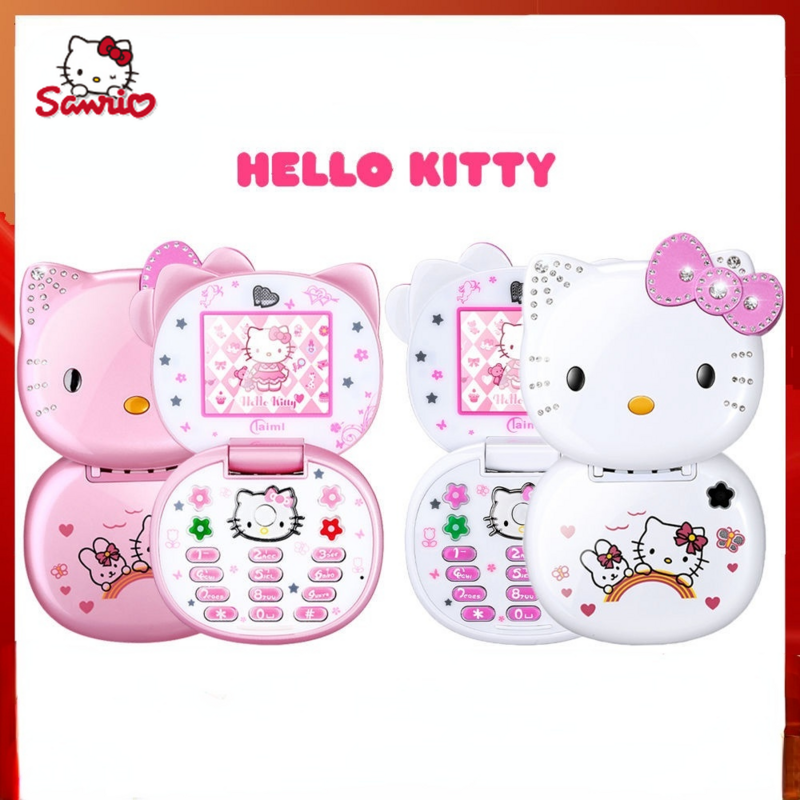 Sanrio Hello Kitty การ์ตูนเด็กนักเรียนโทรศัพท์มือถือน่ารัก Flip High Definition Call Mini ตำแหน่งโทรศัพท์มือถือ