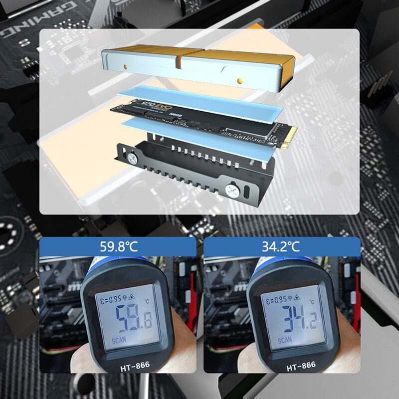 JEYI Q80/Q150 NVME NGFF M.2 SSD Heizkörper Fin Wärmeableitung Kühlung Kühlkörper für M2 2280 Solid State Drive disk