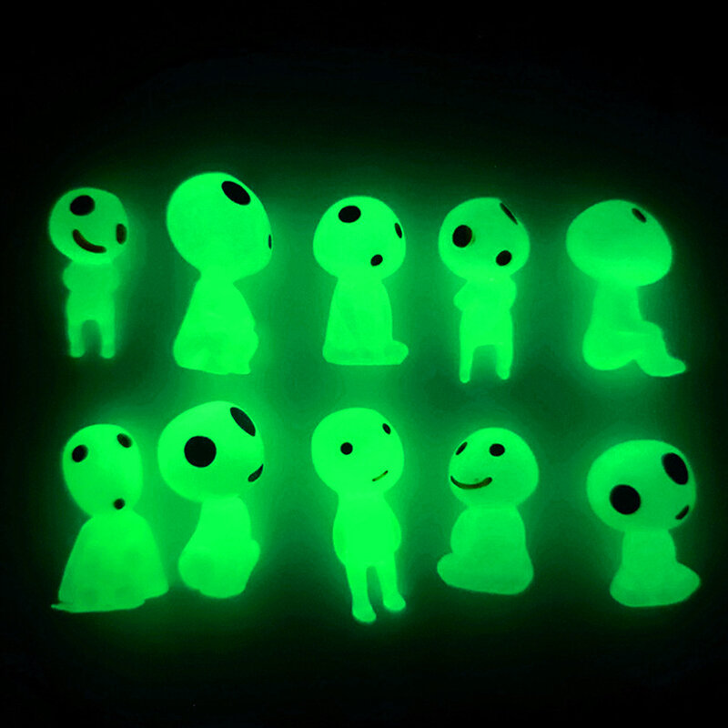 5/10 Buah Resin Pohon Bercahaya Roh Elf Neon Bercahaya Miniatur Lanskap Tanaman Pot DIY Menghias untuk Taman Kamar Tidur