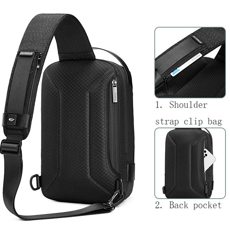 Men Anti-theft Multifunction Shoulder Bag USB Waterproof Travel Messenger Crossbody Chest Sling Bag Pack For Male Women Female