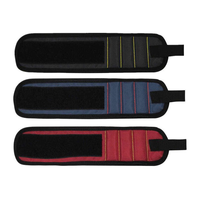 Bande de support de poignet magnétique avec aimants de bain pour tenir les vis, bracelet à clous, support de ceinture, mandrin de sport, rouge, bleu, noir