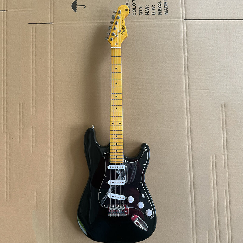 Paquete de regalo de guitarra eléctrica para principiantes, entrada de guitarra eléctrica de estilo clásico, color negro