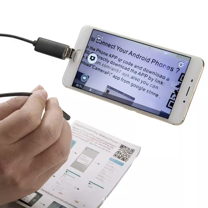 Caméra d'inspection endoscopique flexible IP67 imperméable, 7 mm, avec câble micro USB, pour ordinateur android, ordinateur portable, 6led réglables