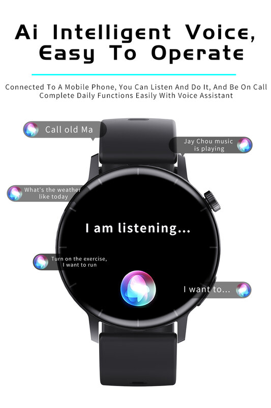 Czjw smartwatch relógio inteligente 2022 novo teste de glicose no sangue rastreador de fitness temperatura corporal ai medida de saúde de voz para android ios