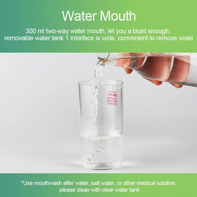 Portátil Água Oral Dental Flosser, Água Jet Toothpick, Dentes Limpador, Irrigador Dente, Máquina Limpa, 3 Modos, 6Pcs por Conjunto