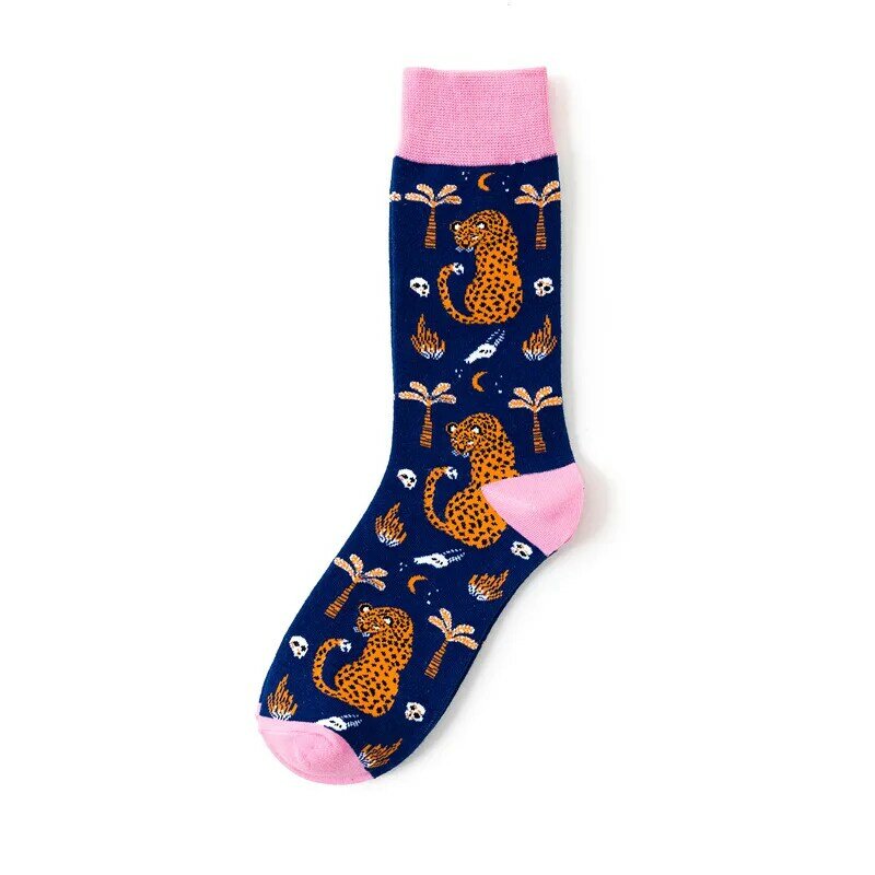 Sika deer animal series calzini in cotone a tubo medio e lungo con personalità alla moda