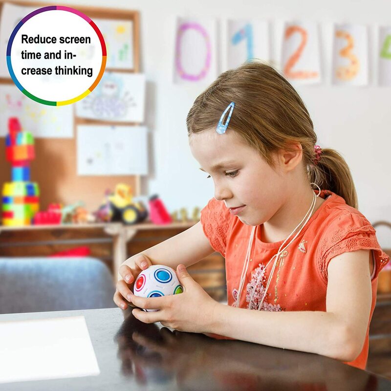 Mainan Fidget Bola Pelangi Ventilasi Autisme Mainan Antistres Gelembung Dekompresi Dewasa Anak-anak Anti Stres Bahan ABS