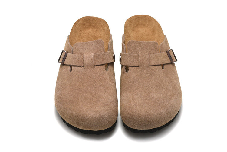 Mr. Co-zapatos informales de cuero para hombre y mujer, zapatillas planas de viscosa, sandalias de corcho para adultos, zapatos de playa
