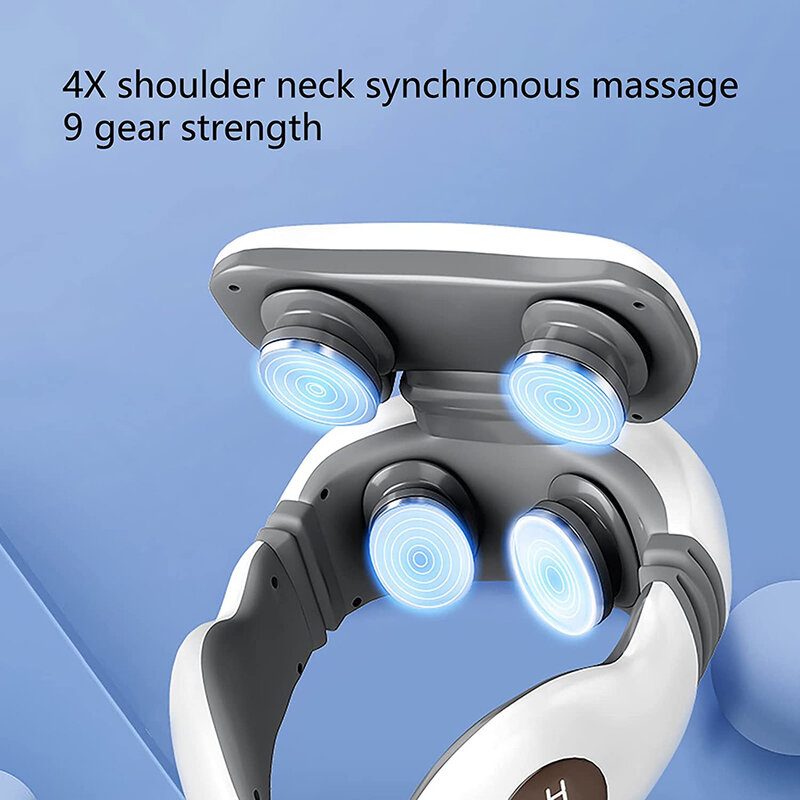 Electric Cervical Spine Massager with Remote Control 5 Massage Modes Floating 3D Massage Head Massager with Built-in Magnet